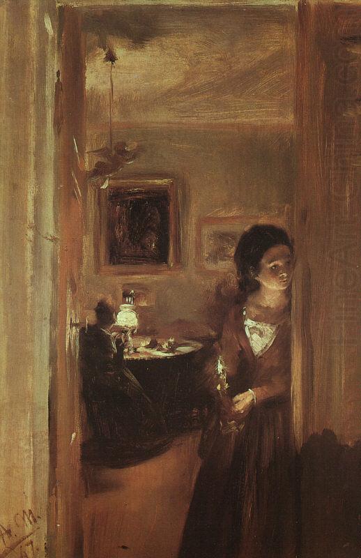 Adolph von Menzel The Artist's Sister with a Candle china oil painting image